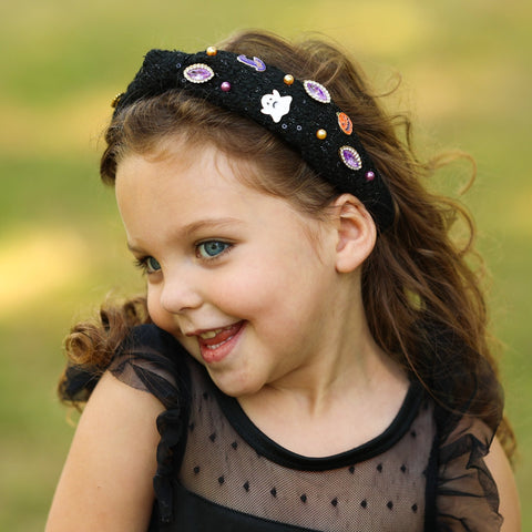 Halloween Knot Headband - Embellished Tweed - FROG SAC