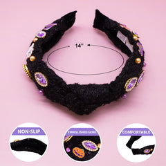 Halloween Knot Headband - Embellished Tweed