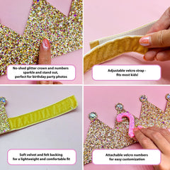 Interchangeable Happy Birthday Crown (1-5 Years) - FROG SAC