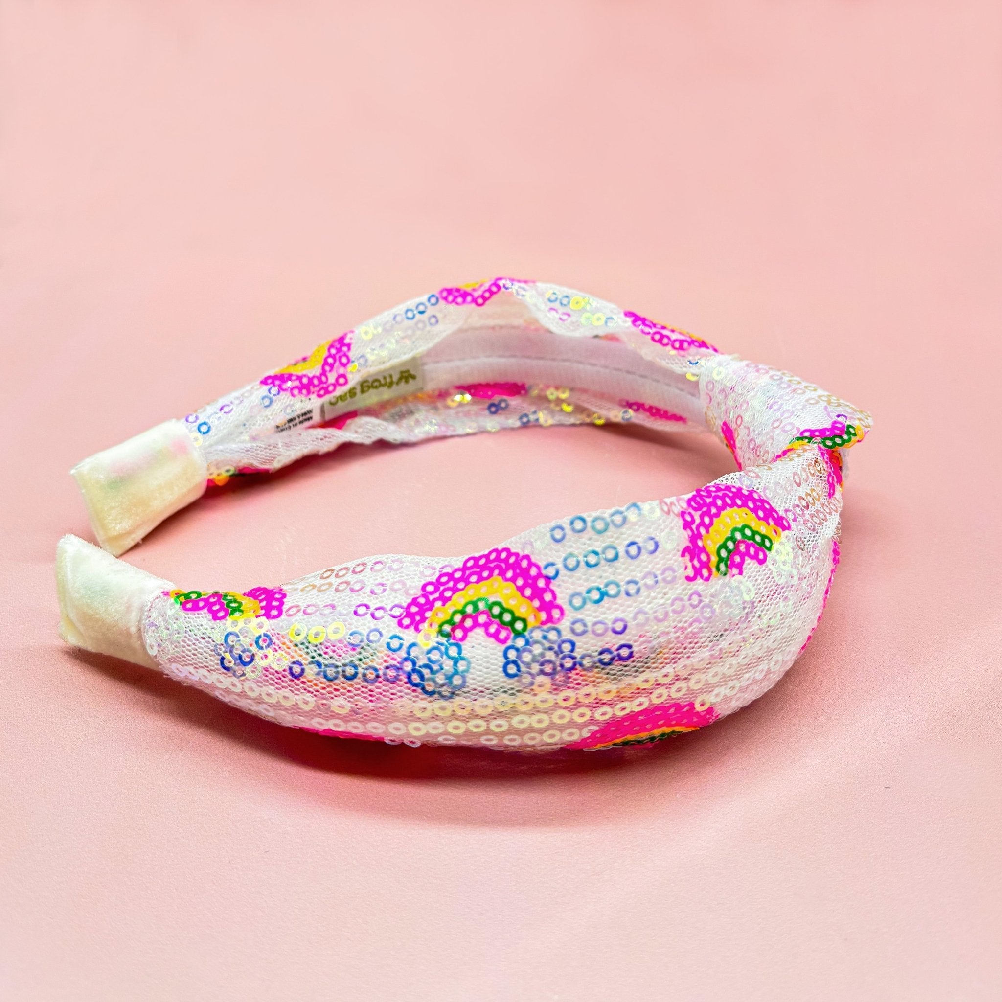 Kids Sequin Knot Headband - Rainbow - FROG SAC