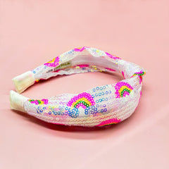 Kids Sequin Knot Headband - Rainbow - FROG SAC