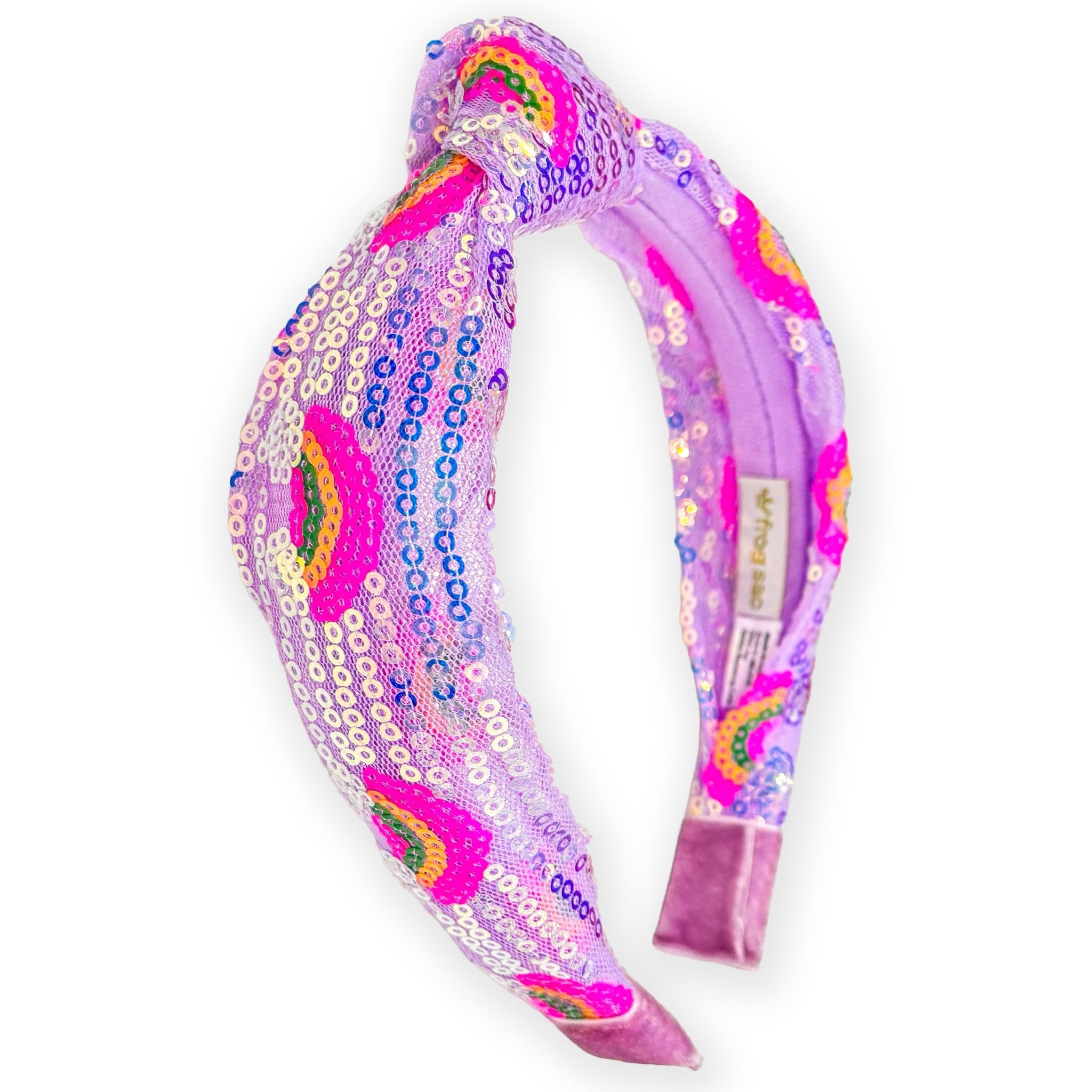 Kids Sequin Knot Headband - Rainbow - FROG SAC