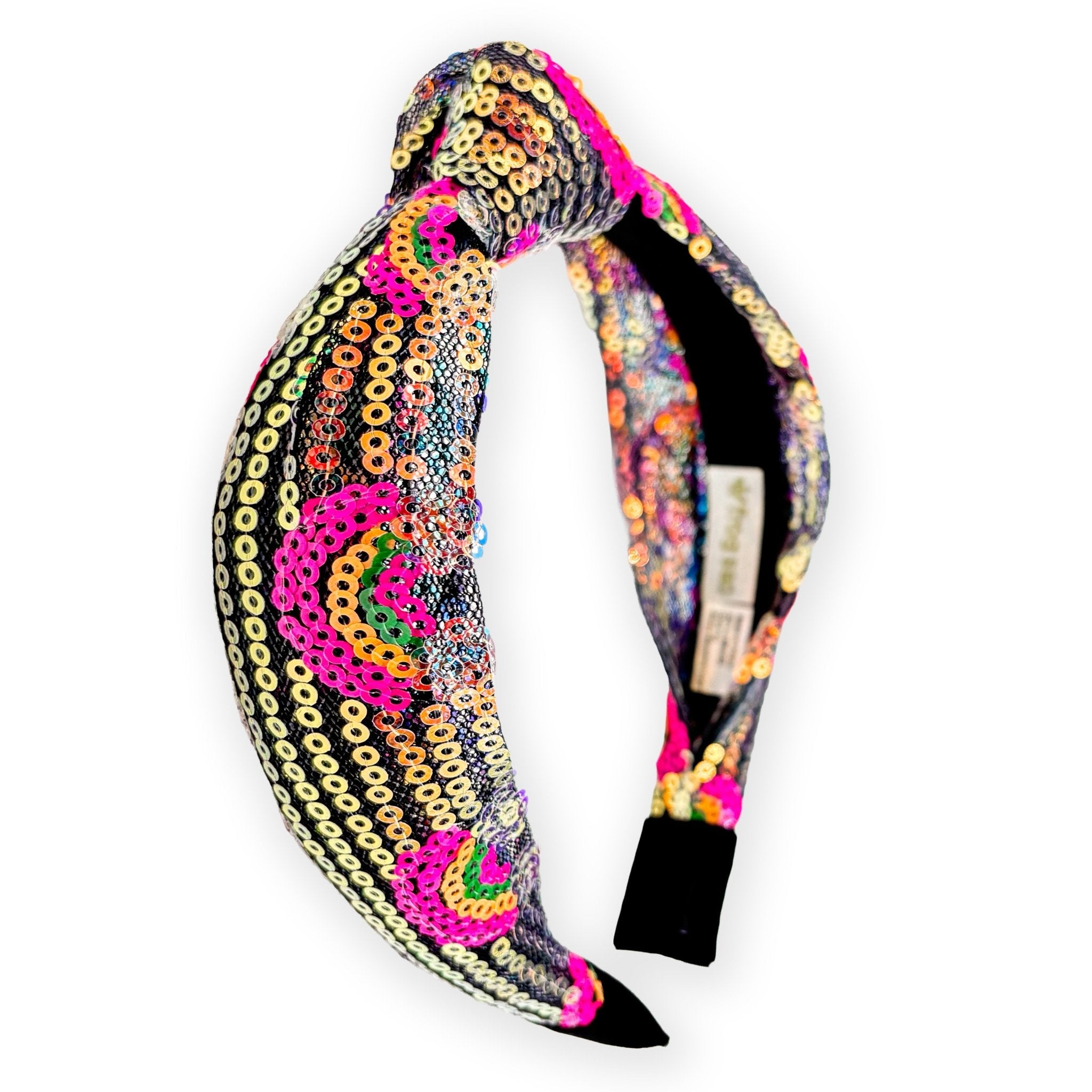Kids Sequin Knot Headband - Rainbow - FROG SAC
