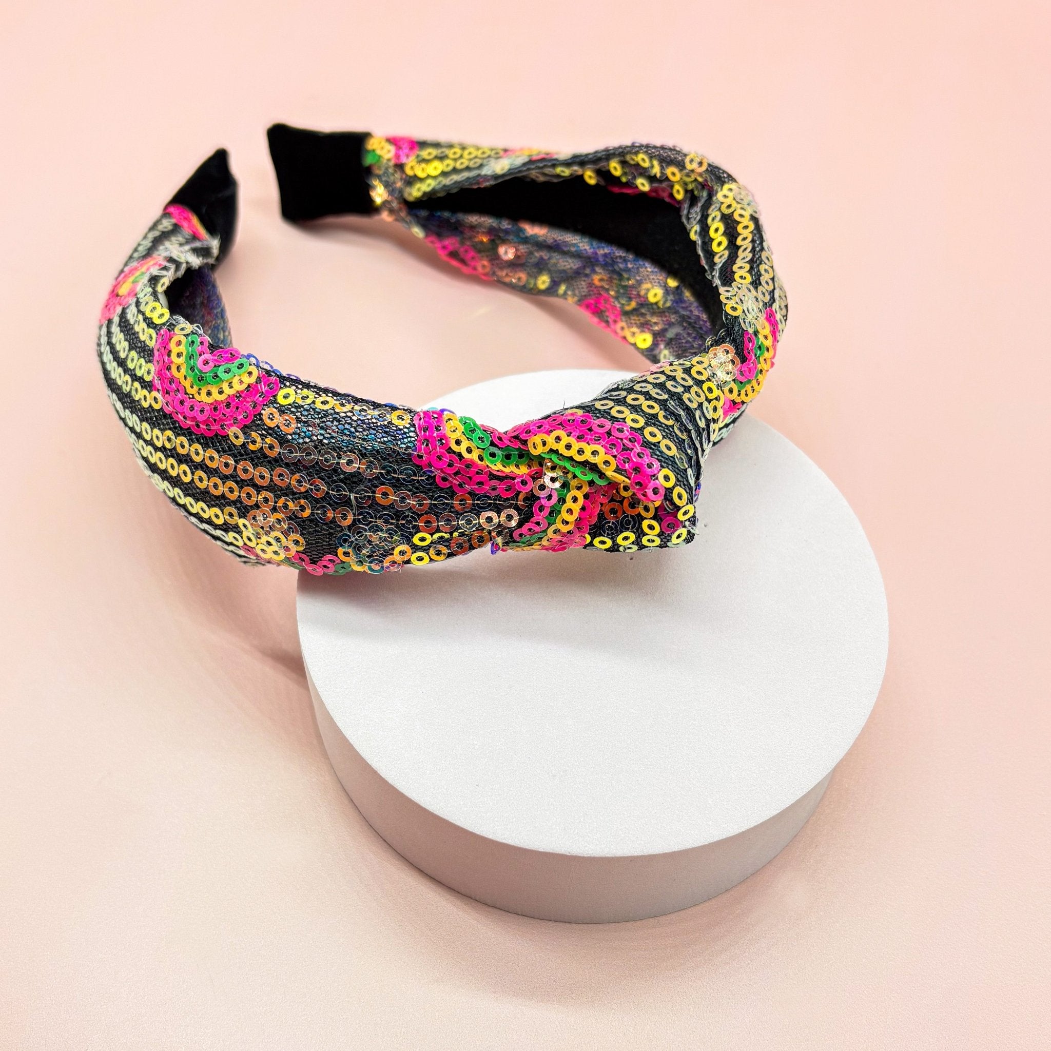 Kids Sequin Knot Headband - Rainbow - FROG SAC