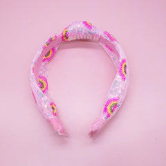 Kids Sequin Knot Headband - Rainbow - FROG SAC