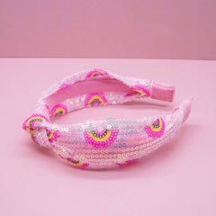 Kids Sequin Knot Headband - Rainbow - FROG SAC