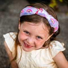 Kids Sequin Knot Headband - Rainbow - FROG SAC
