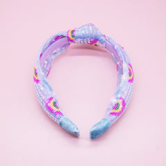 Kids Sequin Knot Headband - Rainbow - FROG SAC