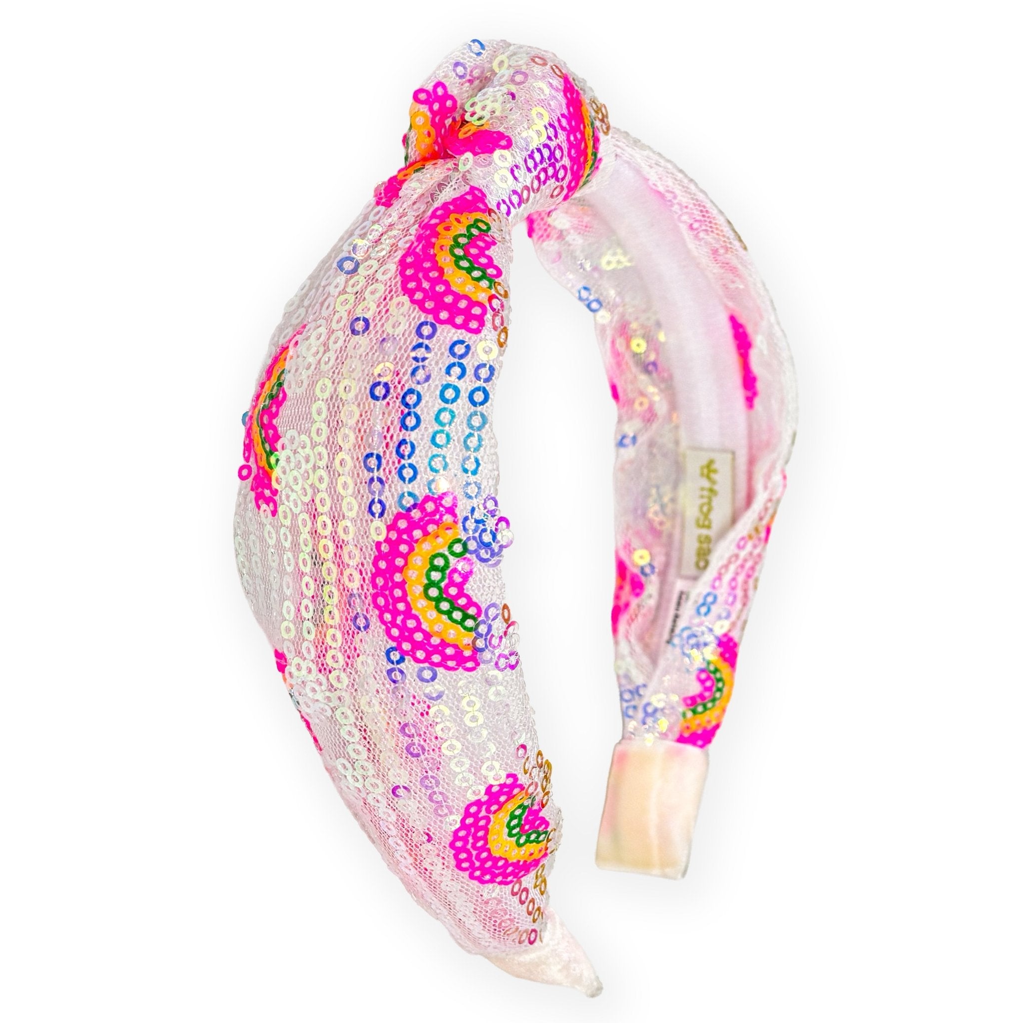 Kids Sequin Knot Headband - Rainbow - FROG SAC
