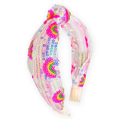 Kids Sequin Knot Headband - Rainbow - FROG SAC