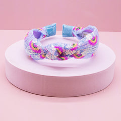 Kids Sequin Knot Headband - Rainbow - FROG SAC