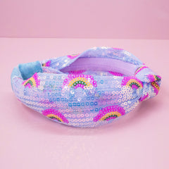 Kids Sequin Knot Headband - Rainbow - FROG SAC