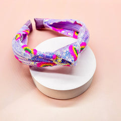 Kids Sequin Knot Headband - Rainbow - FROG SAC