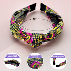 Kids Sequin Knot Headband - Rainbow - FROG SAC