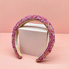 Padded Sparkly Headband - Chunky Sequin Hair Band - FROG SAC