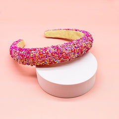 Padded Sparkly Headband - Chunky Sequin Hair Band - FROG SAC
