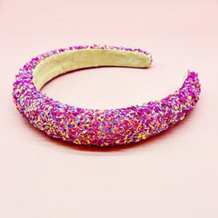 Padded Sparkly Headband - Chunky Sequin Hair Band - FROG SAC