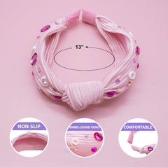 Pleated Satin Knot Headband - Valentine's Day - FROG SAC