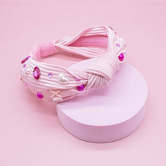 Pleated Satin Knot Headband - Valentine's Day - FROG SAC