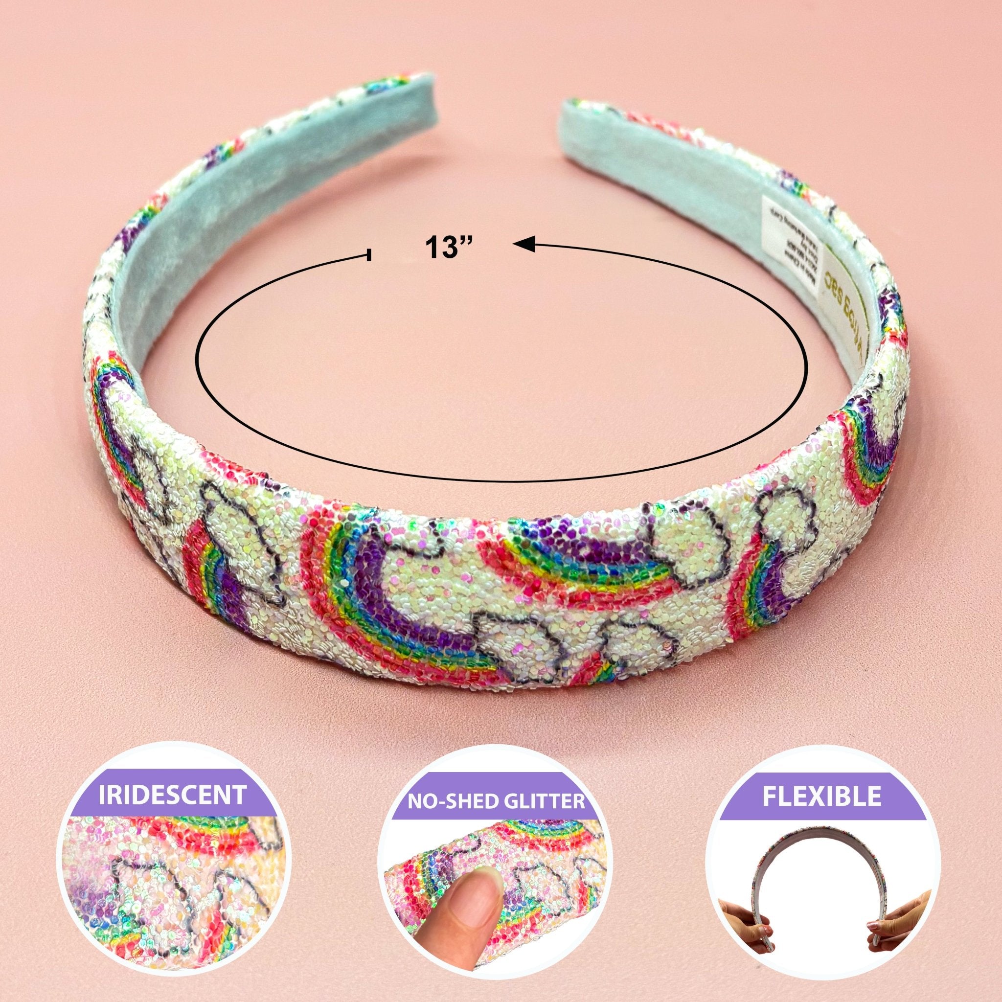 Rainbow Glitter Headband - FROG SAC