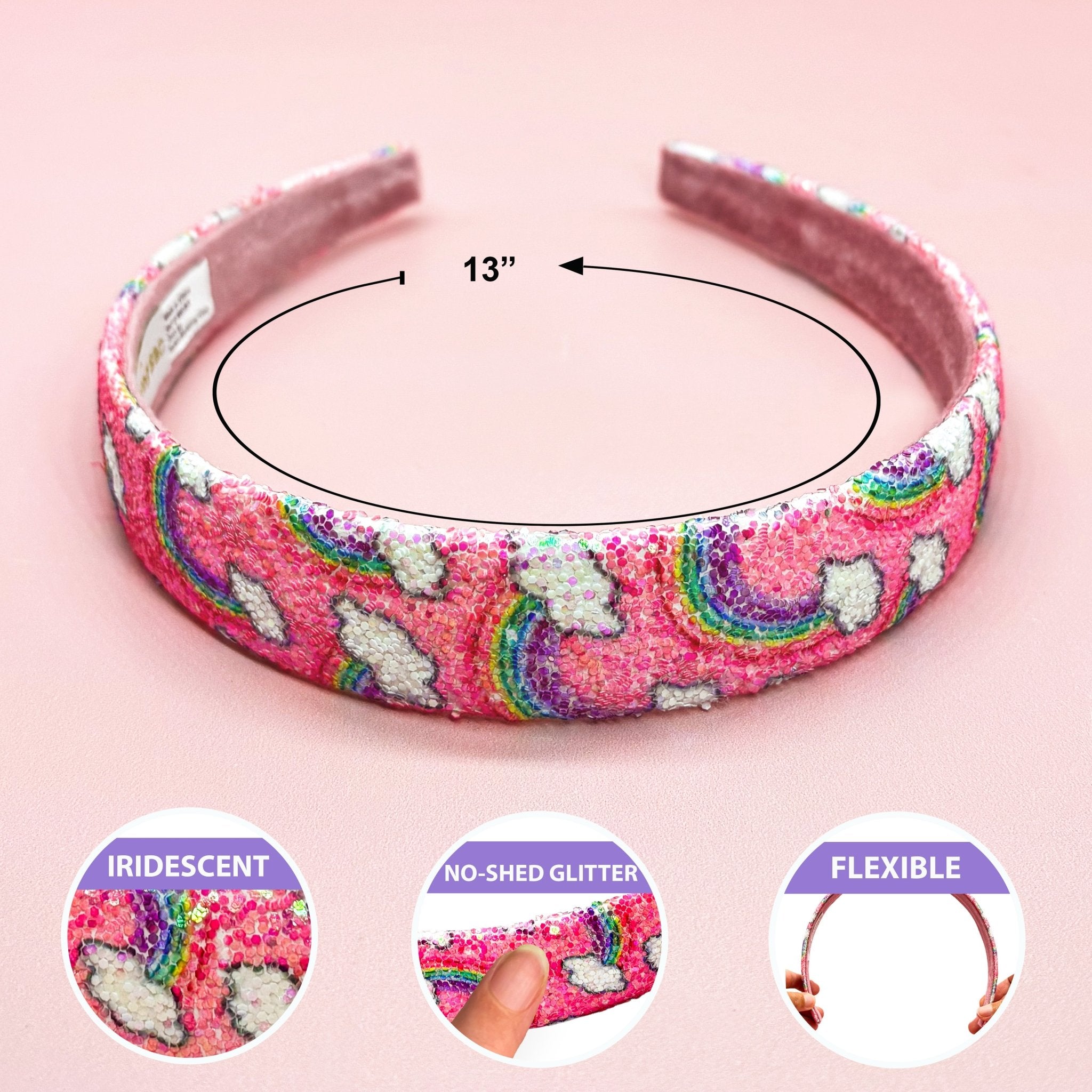 Rainbow Glitter Headband - FROG SAC