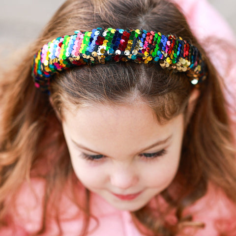 Reversible Sequin Headband - Kids Padded Hair Band - FROG SAC