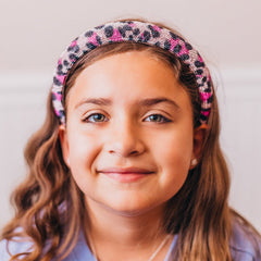 Rhinestone Headband - Padded Leopard Print Hair Band - FROG SAC
