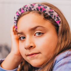 Rhinestone Headband - Padded Leopard Print Hair Band - FROG SAC