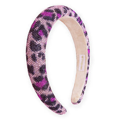 Rhinestone Headband - Padded Leopard Print Hair Band - FROG SAC