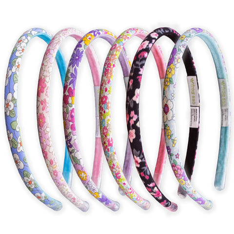 Thin Floral Headbands - 6 Pack - FROG SAC
