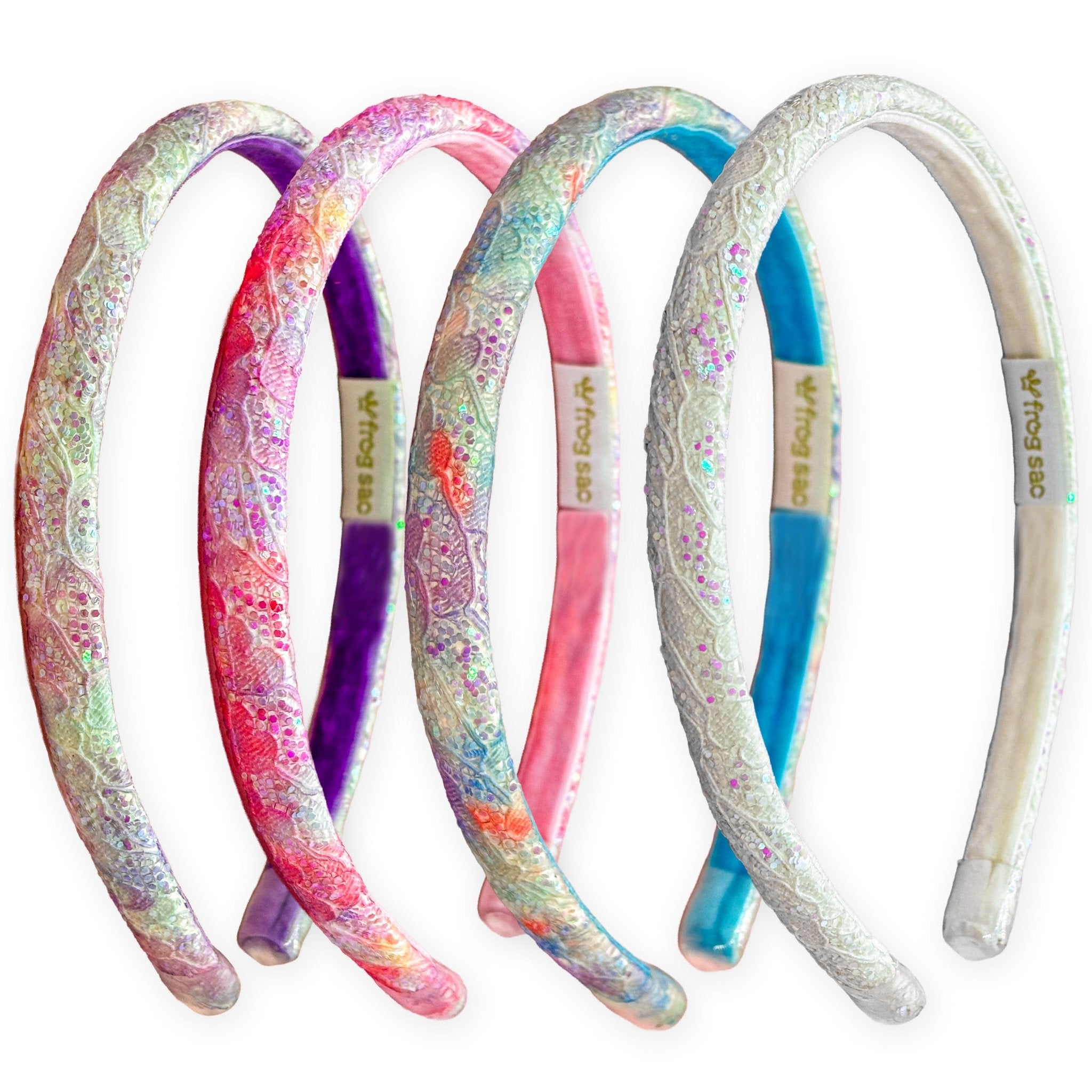 Thin Glitter Lace Headbands - 4 Pack - FROG SAC