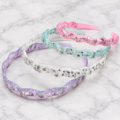 Thin Wavy Glitter Headbands - 4 Pack - FROG SAC
