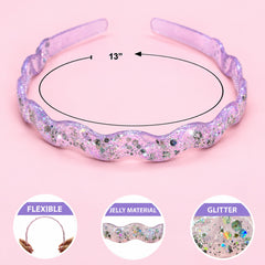 Thin Wavy Glitter Headbands - 4 Pack - FROG SAC