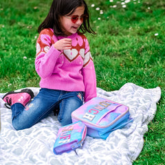 Tie Dye Lunch Box with Glitter Varsity Letter Patches - LUNCH - FROG SAC
