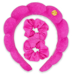 ABBIE ROSE x Frog Sac Spa Headband and Scrunchie Wristbands - Hot Pink - FROG SAC