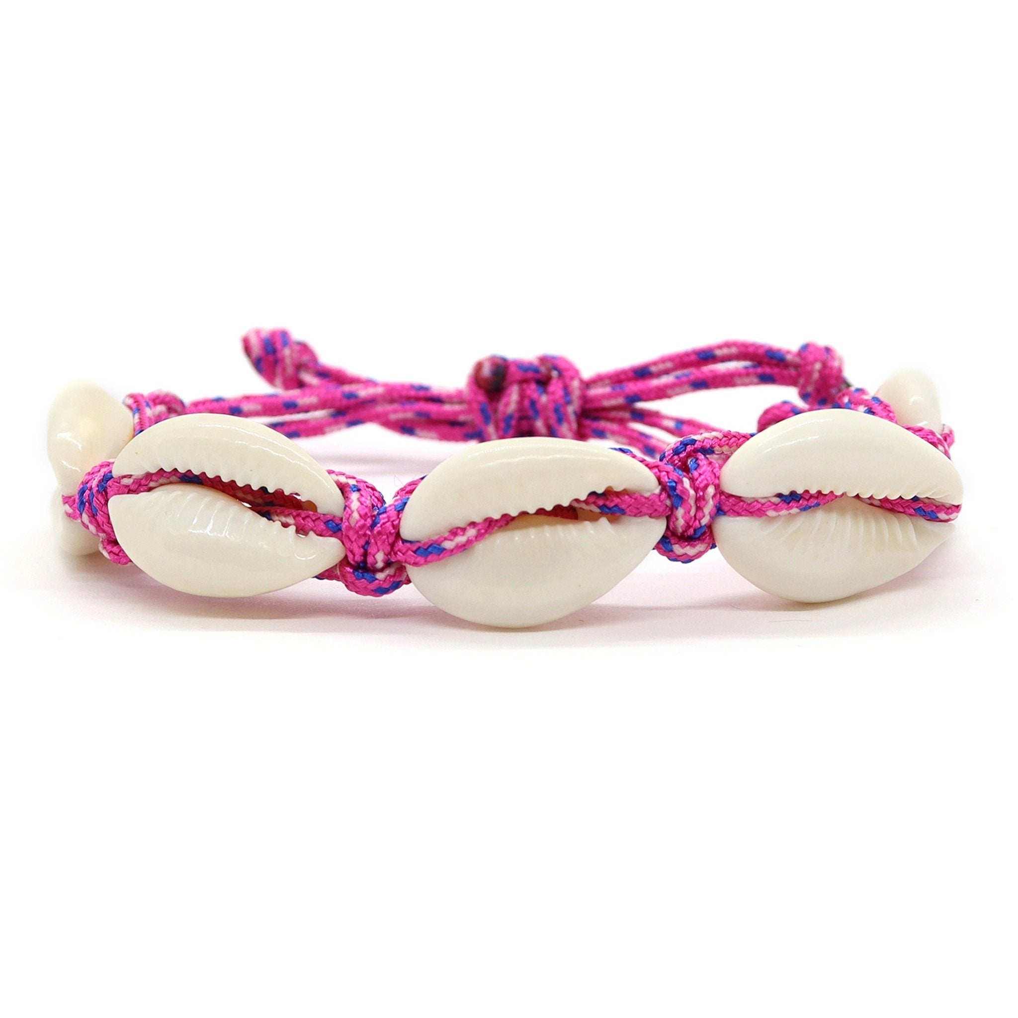Adjustable Braided Paracord Cowrie Shell Bracelet - FROG SAC
