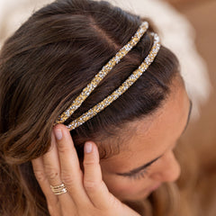 Adjustable Double Row Rhinestone Headband - FROG SAC