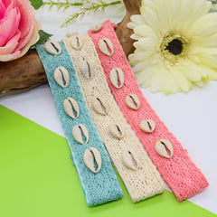 Adjustable No Slip Cowrie Lace Headbands - 3 Pack - FROG SAC