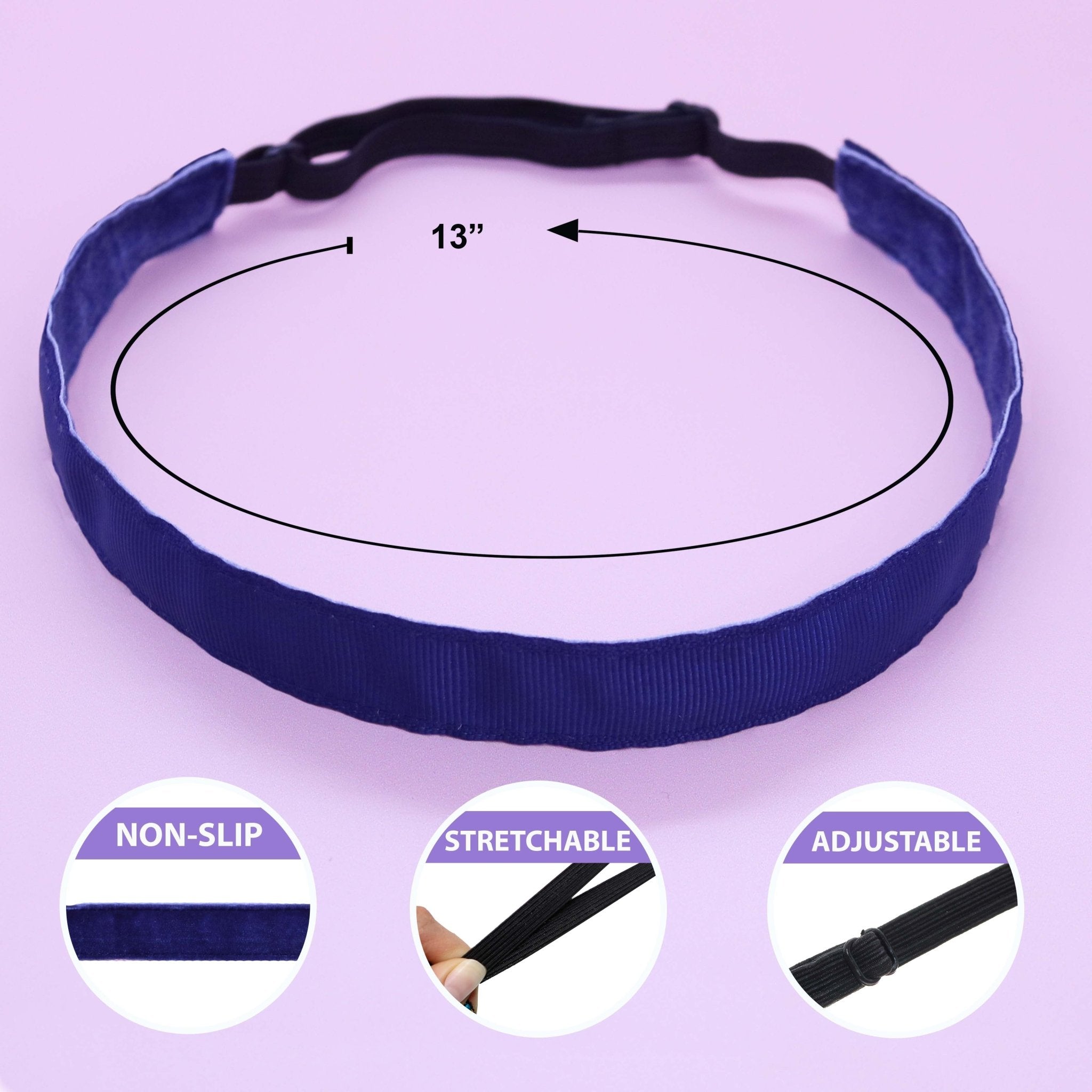 Adjustable No Slip Solid Headband - School Uniform - FROG SAC