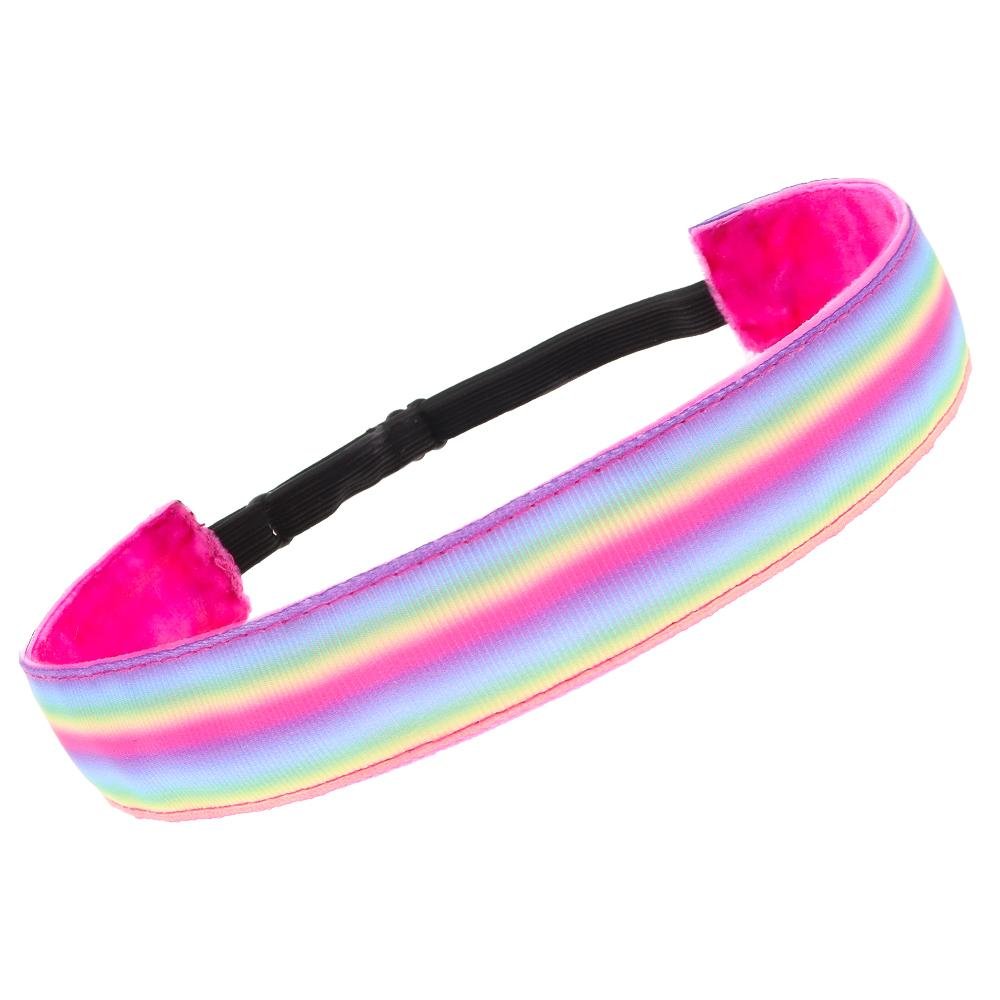 Adjustable No Slip Striped Headband - Rainbow - FROG SAC