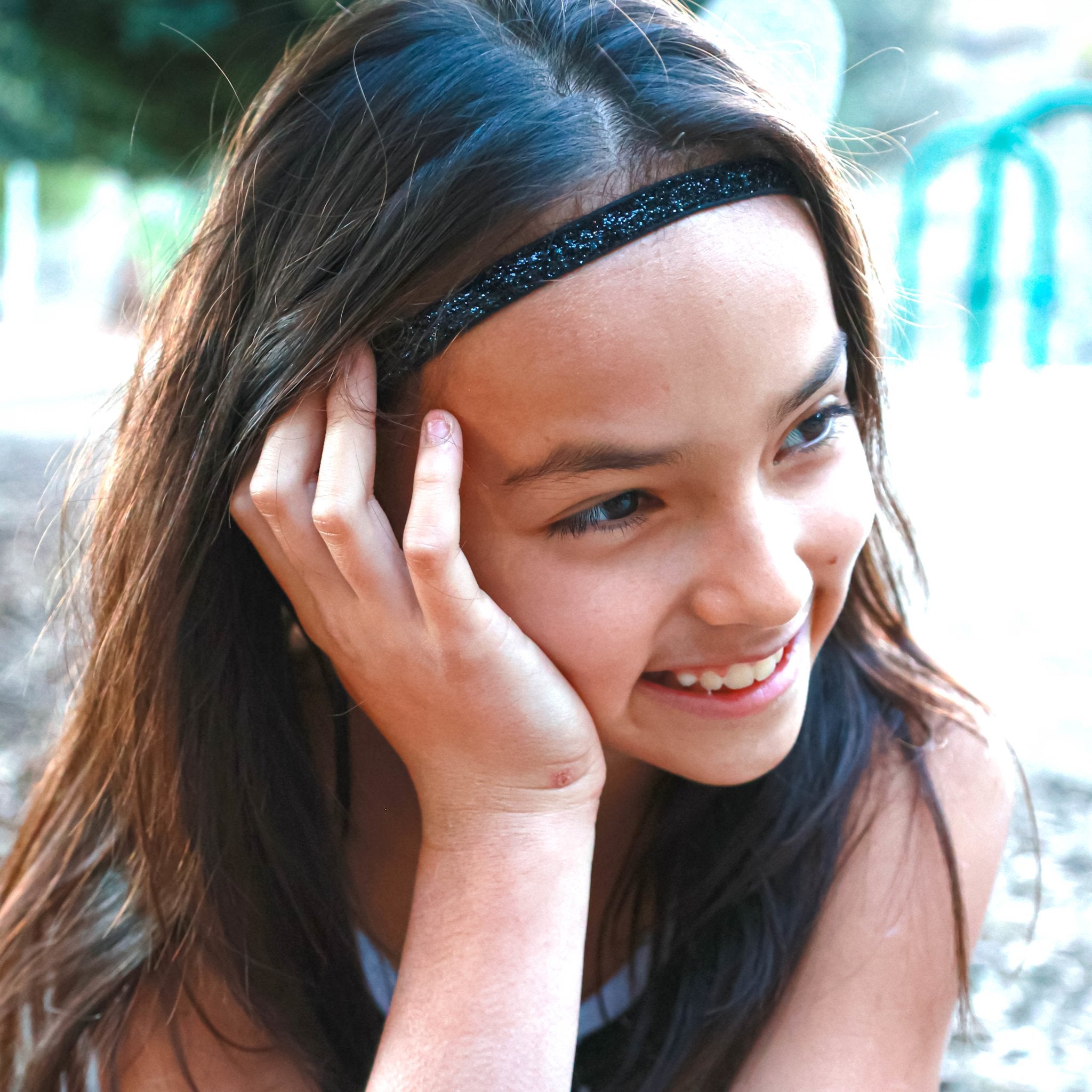 6 Pcs Adjustable Thin Glitter Headbands for Girls