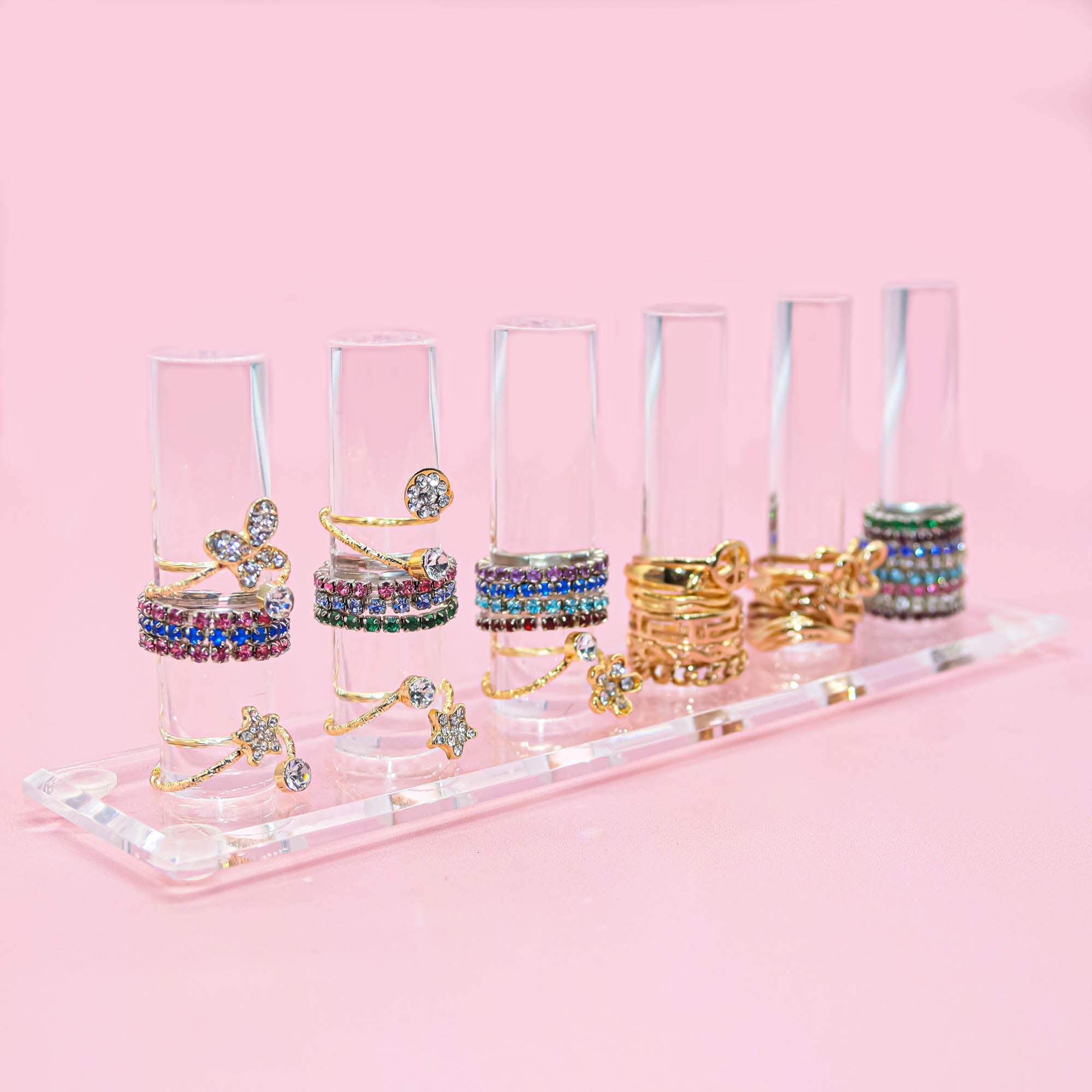 Clear Acrylic Ring Holder Organizer for Jewelry - FROG SAC