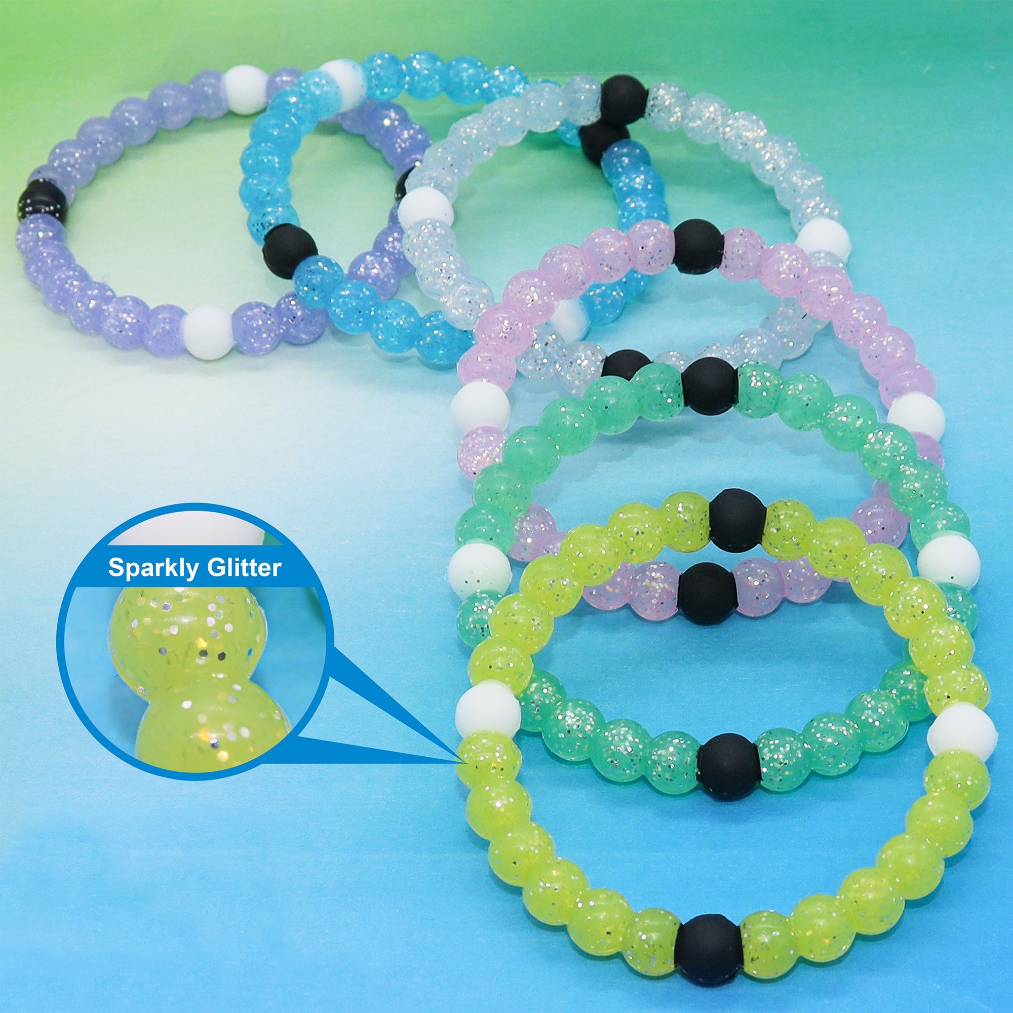Shop Blue Glitter Beads, Silicone Beads