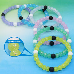 Glitter Beaded Bubble Bracelets - 6 Pack - FROG SAC