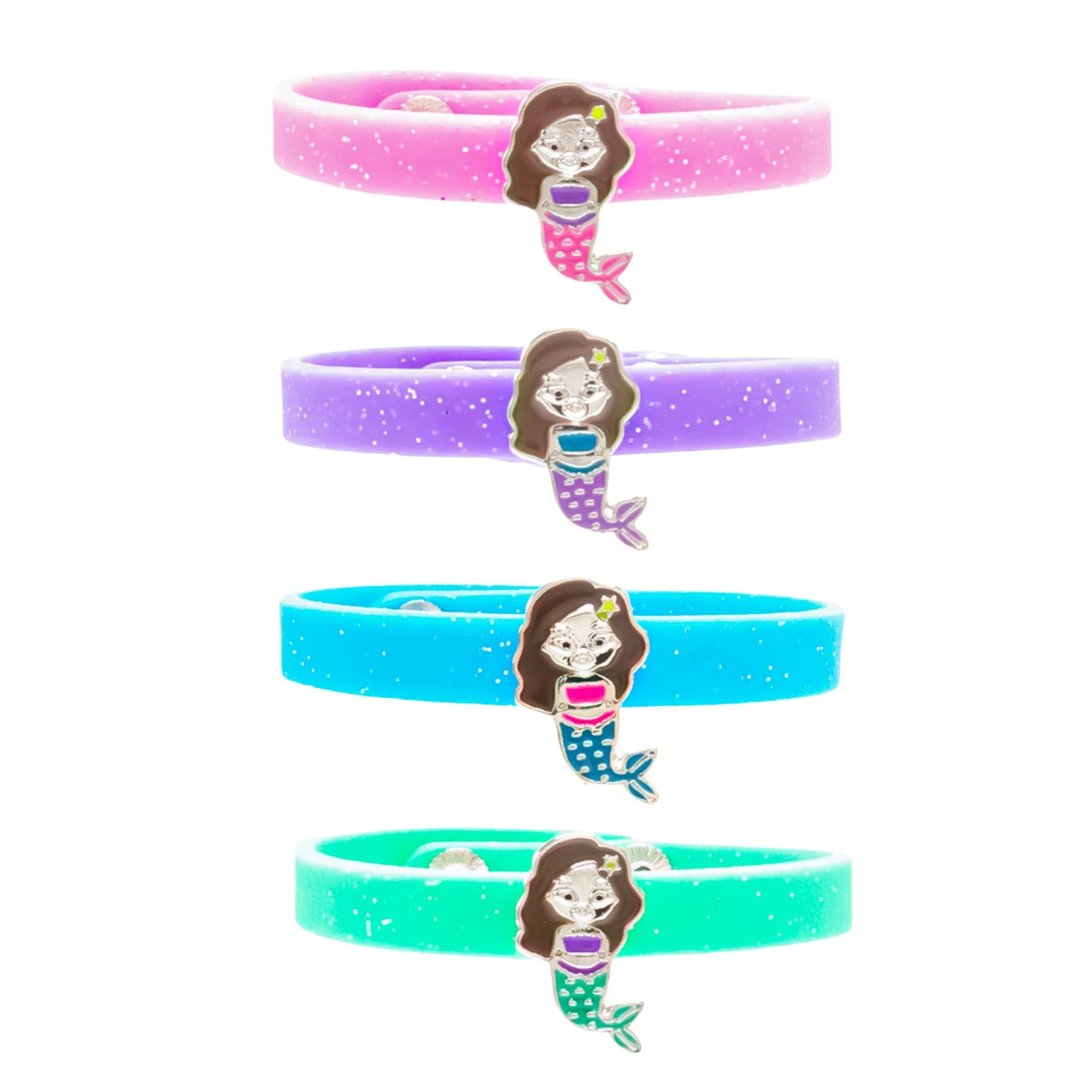 Glitter Mermaid Charm Bracelets - 4 Pack - FROG SAC