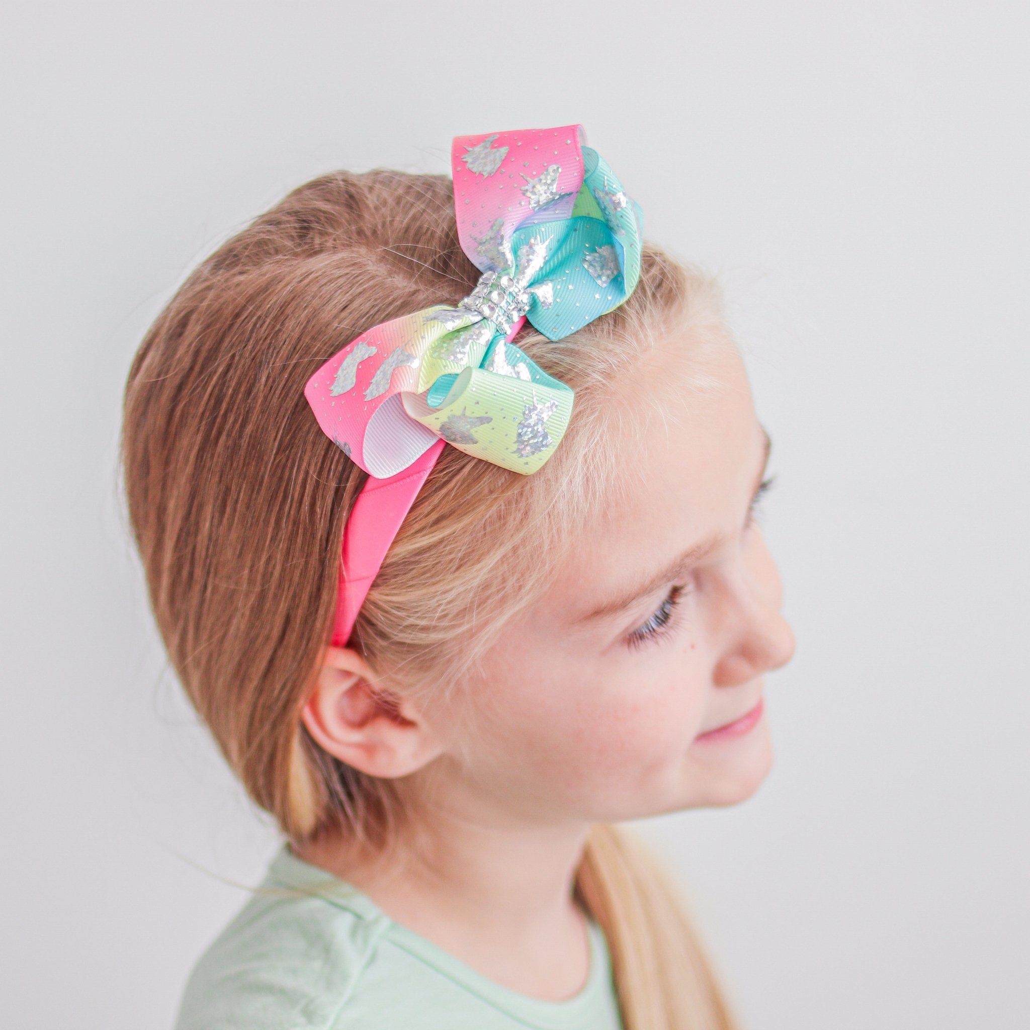 Glitter Unicorn Bow Headbands - 3 Pack - FROG SAC