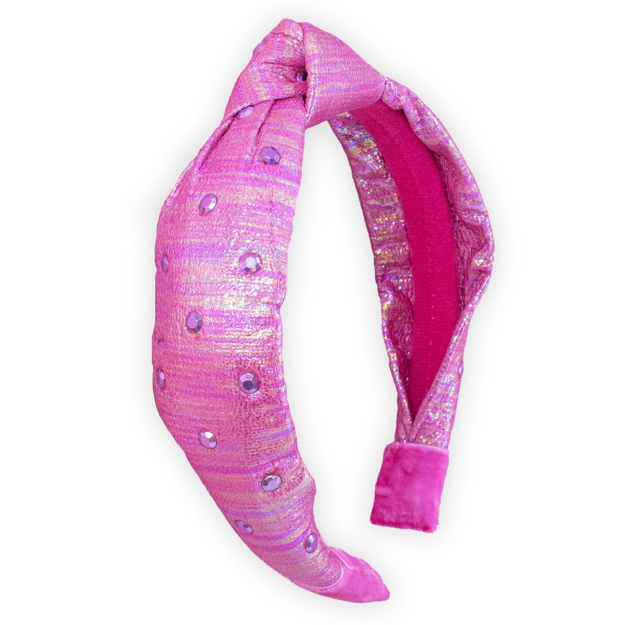 Iridescent Fabric Studded Knot Headband - FROG SAC