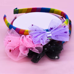 Metallic Tulle Bow Headbands - 3 Pack - FROG SAC