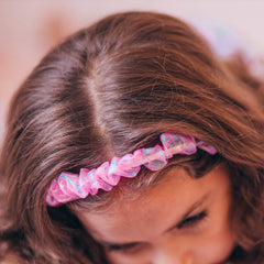 Organza Ruched Headband - Hot Pink - FROG SAC