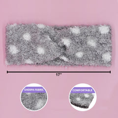 Sherpa Polka Dot Winter Headband - FROG SAC